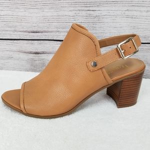 FRANCO SARTO Humour Leather Slingback Sandal Heels